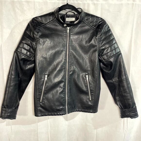 Stylish‎ H&M Black Bomber Jacket Size 13-14Y Girls - Picture 1 of 10